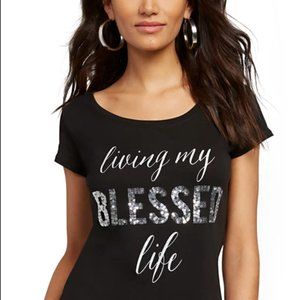 GLITTERING "BLESSED" TEE